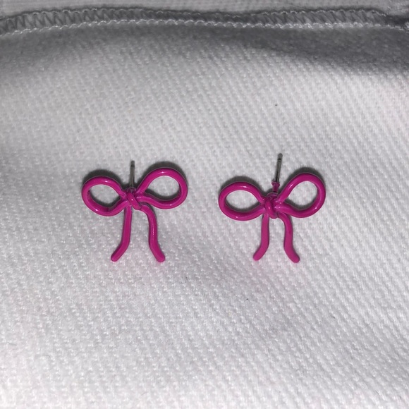 2 for $30 NWOT Pink Bow Earrings - Picture 1 of 1